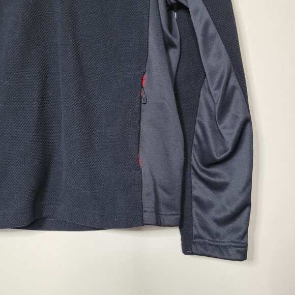 Spyder Quarter Zip Pullover Black Red Mens Lightweight Medium Long Sleeve Hood - Picture 9 of 11